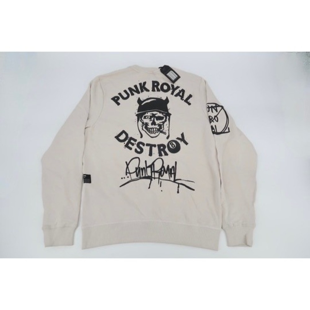 Punk Royal Destroy Skull Sweatshirt Mens Medium Graphic Crew Sweatshirt NEW